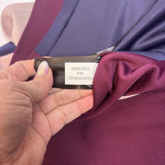 Donna Karan New York Women's Cap-Sleeve Colorblocked Sheath Midi Dress Size 14 - Picture 10 of 13